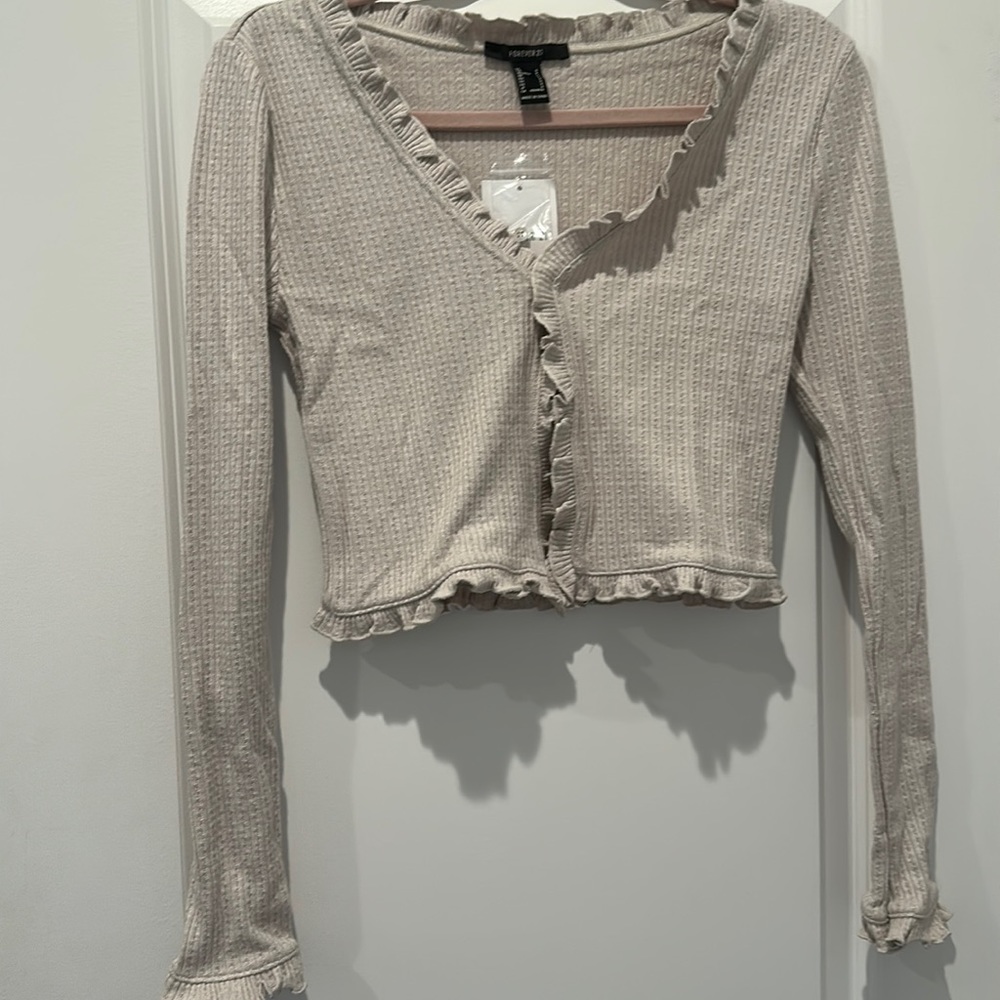 Grey low cut sweater - NEVER WORN!